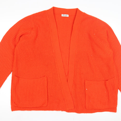 JD Williams Women's Orange Open Front Cardigan, Size 14, Casual Knit