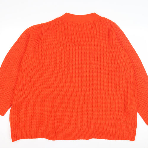 JD Williams Women's Orange Open Front Cardigan, Size 14, Casual Knit