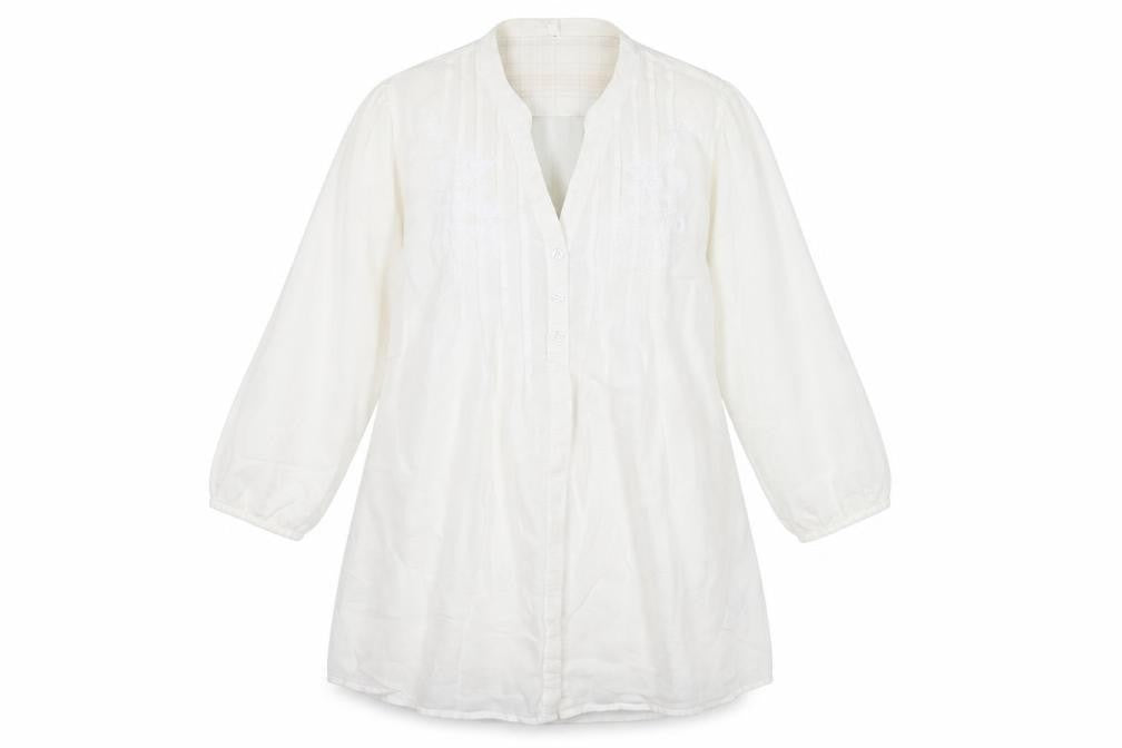 Front view of Marks & Spencer Women's White Cotton Cover Up, size 10