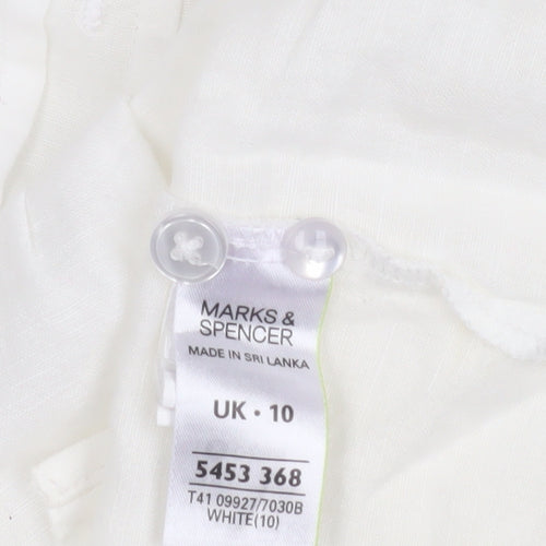 Marks and Spencer Women's White Cotton Cover Up Size 10