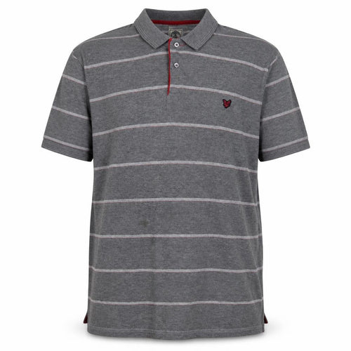 Lyle and Scott Men's Grey Striped Polo, Size 2XL, Casual