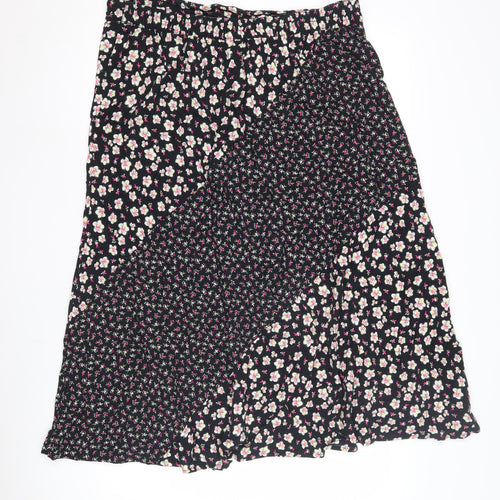 Isle Collection Women's Black Floral Skirt Size 16