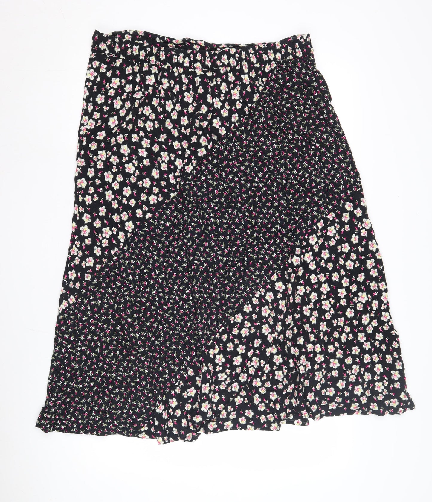 Isle Collection Women's Black Floral Skirt Size 16