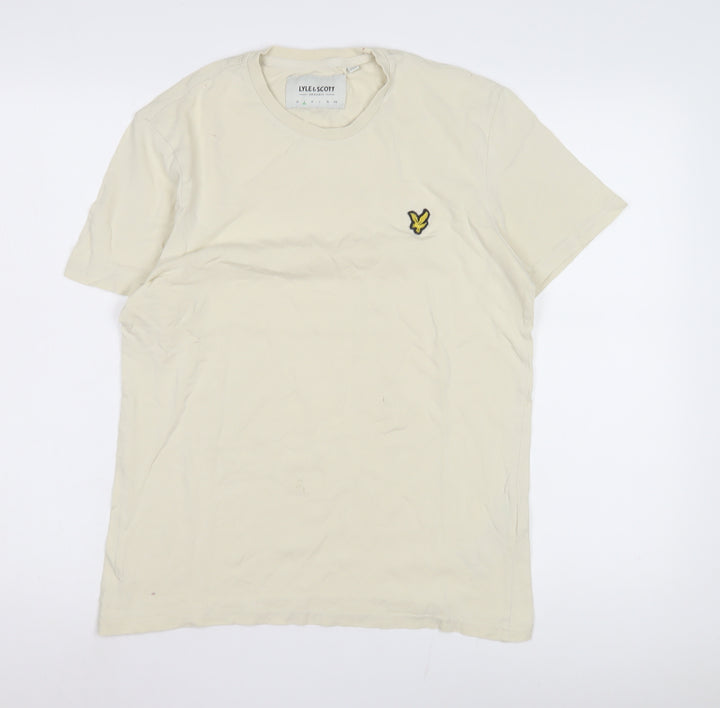 Lyle & Scott Beige Men's Crew Neck T-Shirt - Medium