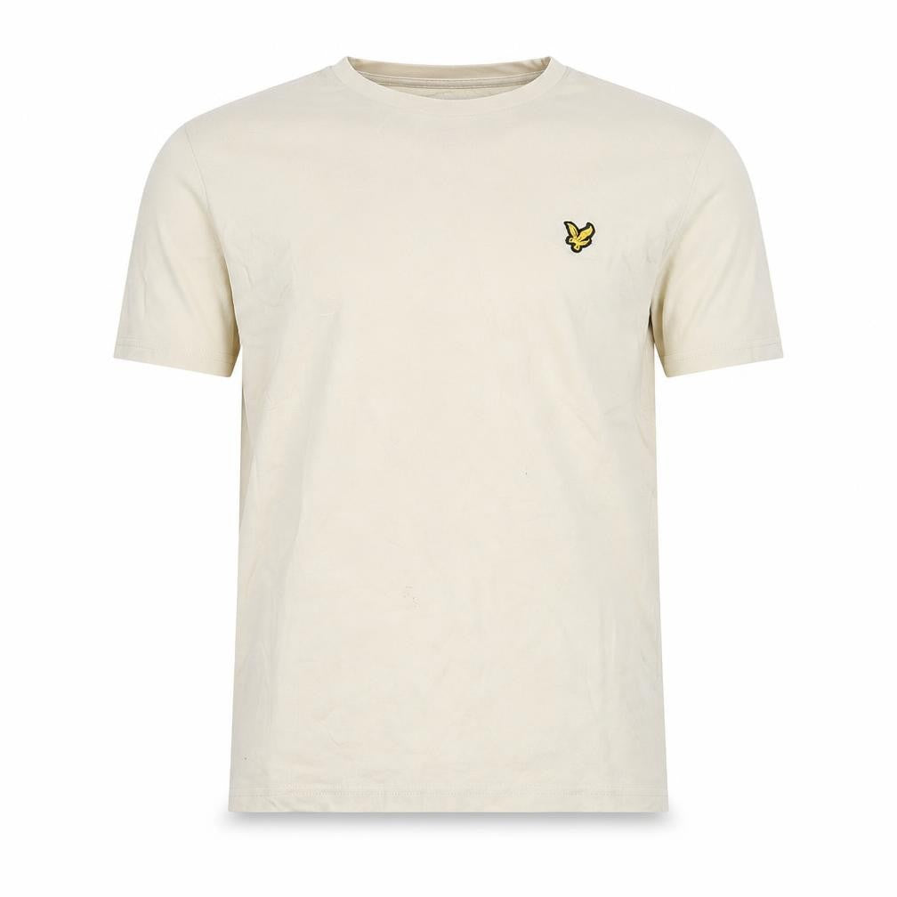 Front view of Lyle & Scott Beige Men's Crew Neck T-Shirt - Medium