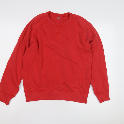 UNIQLO Women Red Sweatshirt, Size S, Classic Crewneck
