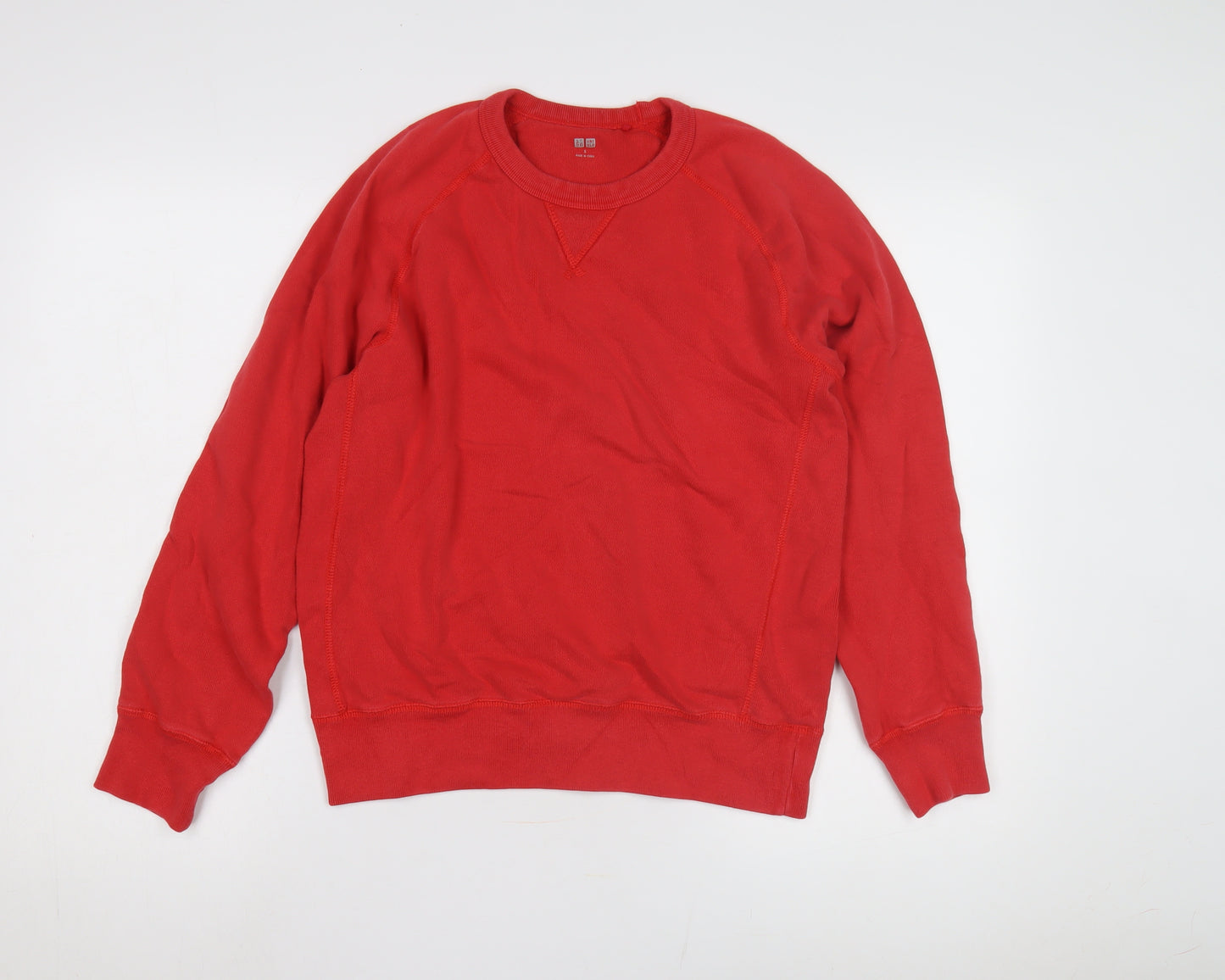 UNIQLO Women Red Sweatshirt, Size S, Classic Crewneck