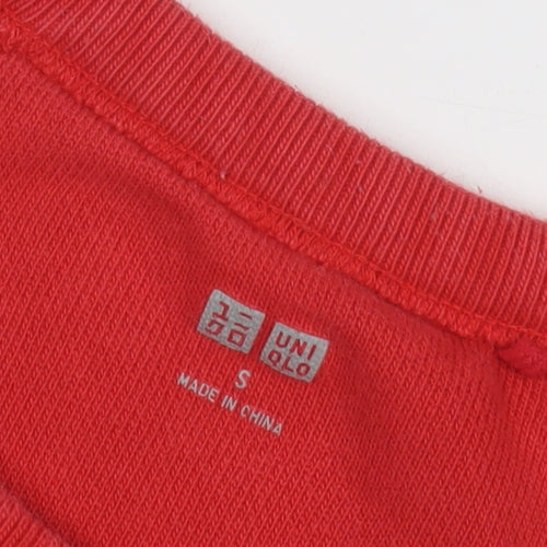 UNIQLO Women Red Sweatshirt, Size S, Classic Crewneck