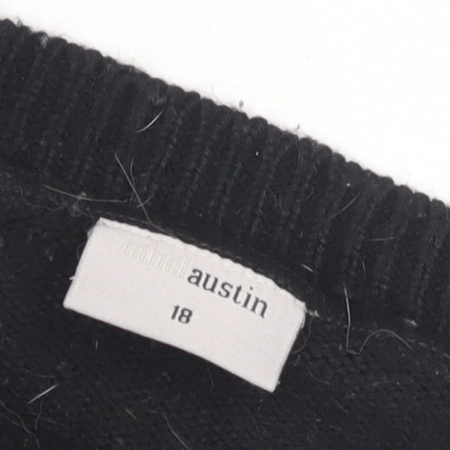 Ethel Austin Women's Black V-Neck Jumper Size 18