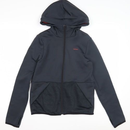 Decathlon Boys Black Hooded Full Zip Fleece Hiking Hoodie 12-13 Years