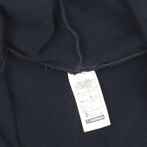 Decathlon Boys Black Hooded Full Zip Fleece Hiking Hoodie 12-13 Years