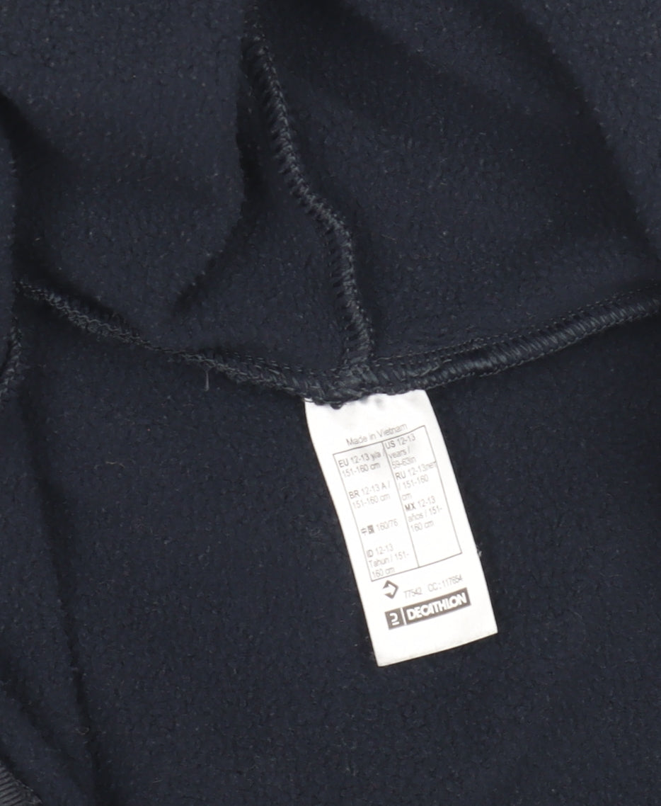 Decathlon Boys Black Hooded Full Zip Fleece Hiking Hoodie 12-13 Years