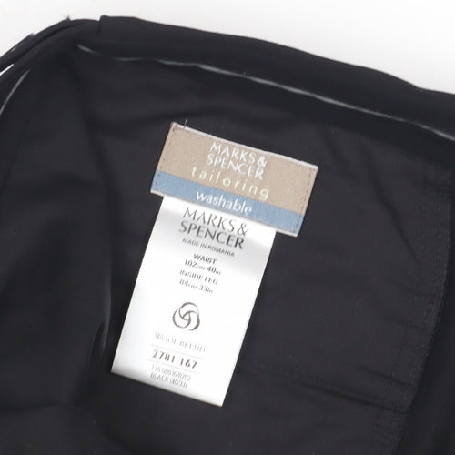 Marks and Spencer Men’s Black Wool Blend Trousers L