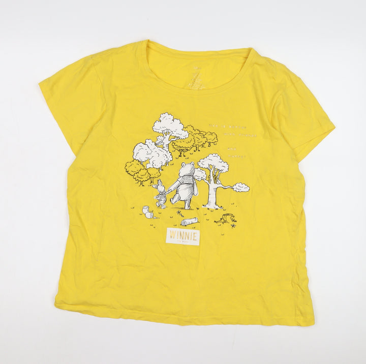 Disney Women's Yellow Winnie the Pooh T-Shirt Size 16