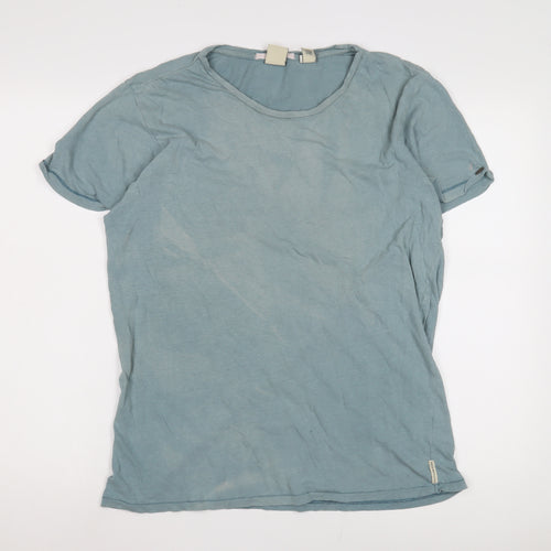 Scotch & Soda Men's Blue Cotton T-Shirt, Size L