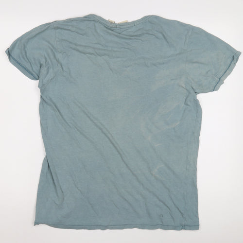 Scotch & Soda Men's Blue Cotton T-Shirt, Size L