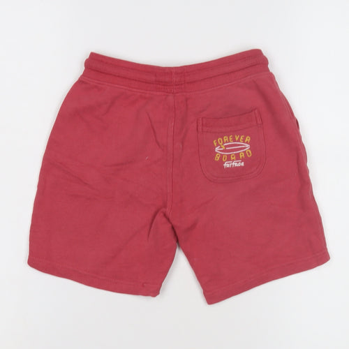 FatFace Girls Red Sweat Shorts 6-7 Years with Drawstring Waist