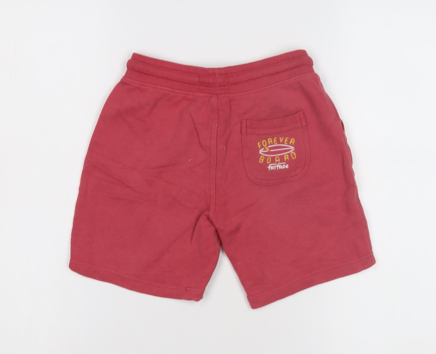 FatFace Girls Red Sweat Shorts 6-7 Years with Drawstring Waist