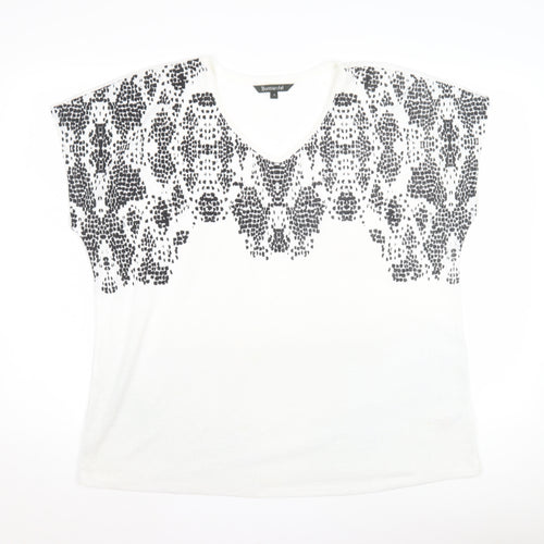Bonmarché Women's White Animal Print T-Shirt Size 18