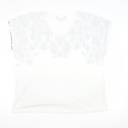 Bonmarché Women's White Animal Print T-Shirt Size 18