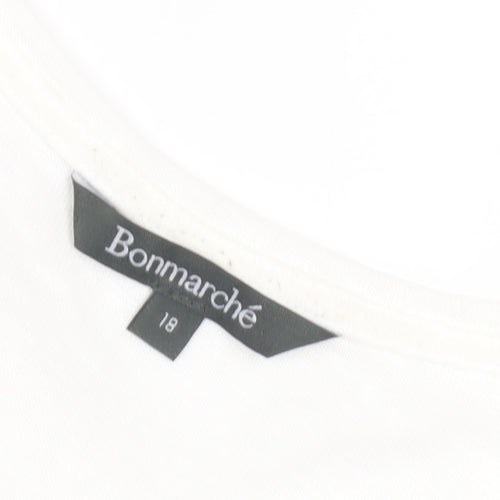 Bonmarché Women's White Animal Print T-Shirt Size 18