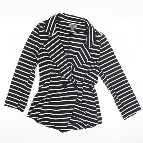 Poetry Women's Black Stripe Blazer, Size S