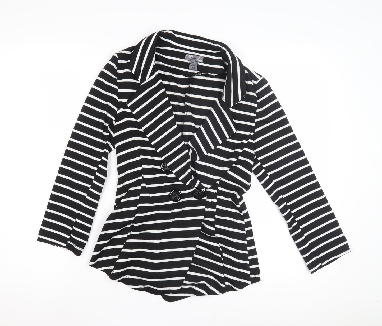 Poetry Women's Black Stripe Blazer, Size S