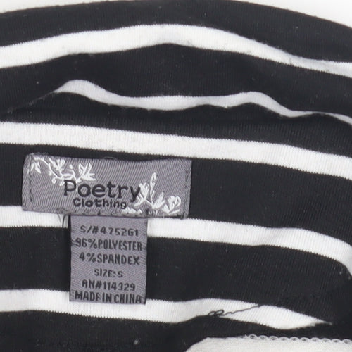 Poetry Women's Black Stripe Blazer, Size S