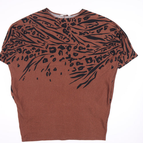 Apricot Women's Brown Animal Print Dress Size 18