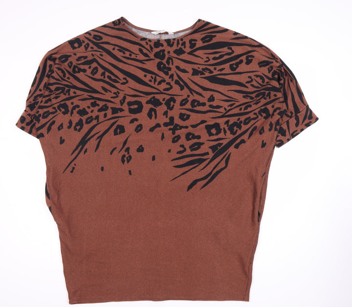 Apricot Women's Brown Animal Print Dress Size 18
