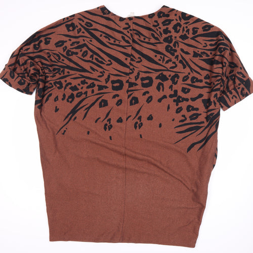 Apricot Women's Brown Animal Print Dress Size 18