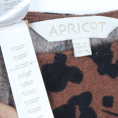 Apricot Women's Brown Animal Print Dress Size 18