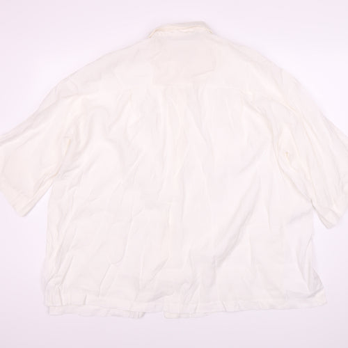 Zara Women's White Modal Blend Collared Blouse Size 4