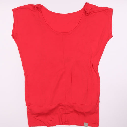 Bench Women's Red Scoop Neck T-Shirt Size S