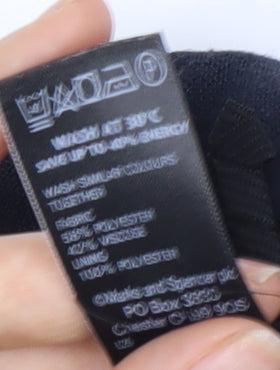 Marks and Spencer Women's Black Midi A-Line Skirt UK 10