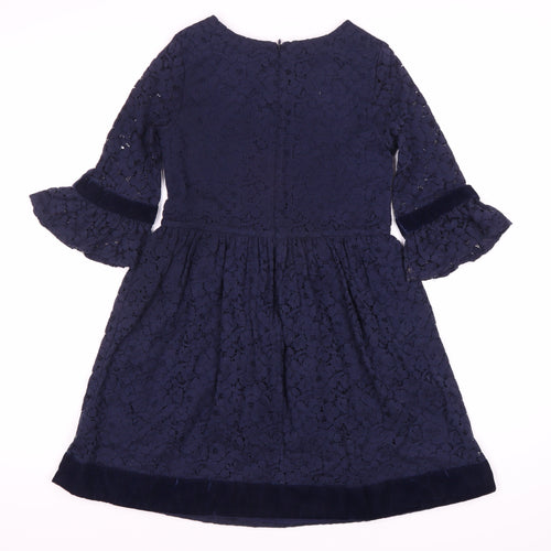 GAP Blue A-Line Party Dress for Girls - M, Lace, 3/4 Sleeve