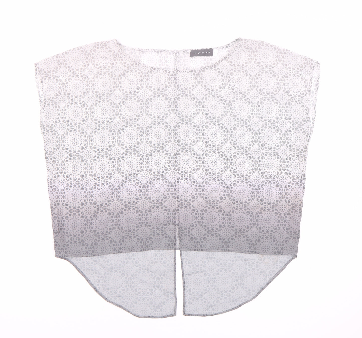 Mint Velvet Grey Floral Lace Women's Blouse Size 10