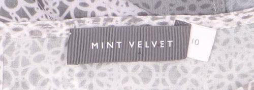 Mint Velvet Grey Floral Lace Women's Blouse Size 10