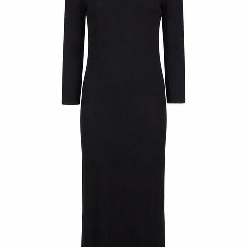 Bershka Black Bodycon Midi Dress, Size 8, 3/4 Sleeve