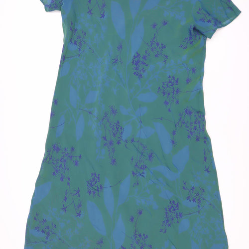 Marks and Spencer Women's Green Floral Dress, Size 12