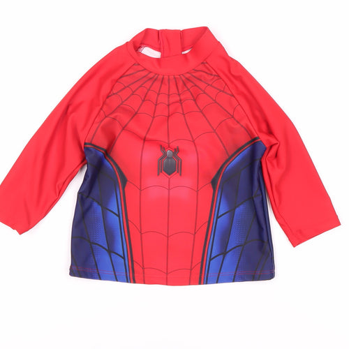 Tesco Spider-Man Rash Guard - Unisex Baby, Red/Blue, 24M
