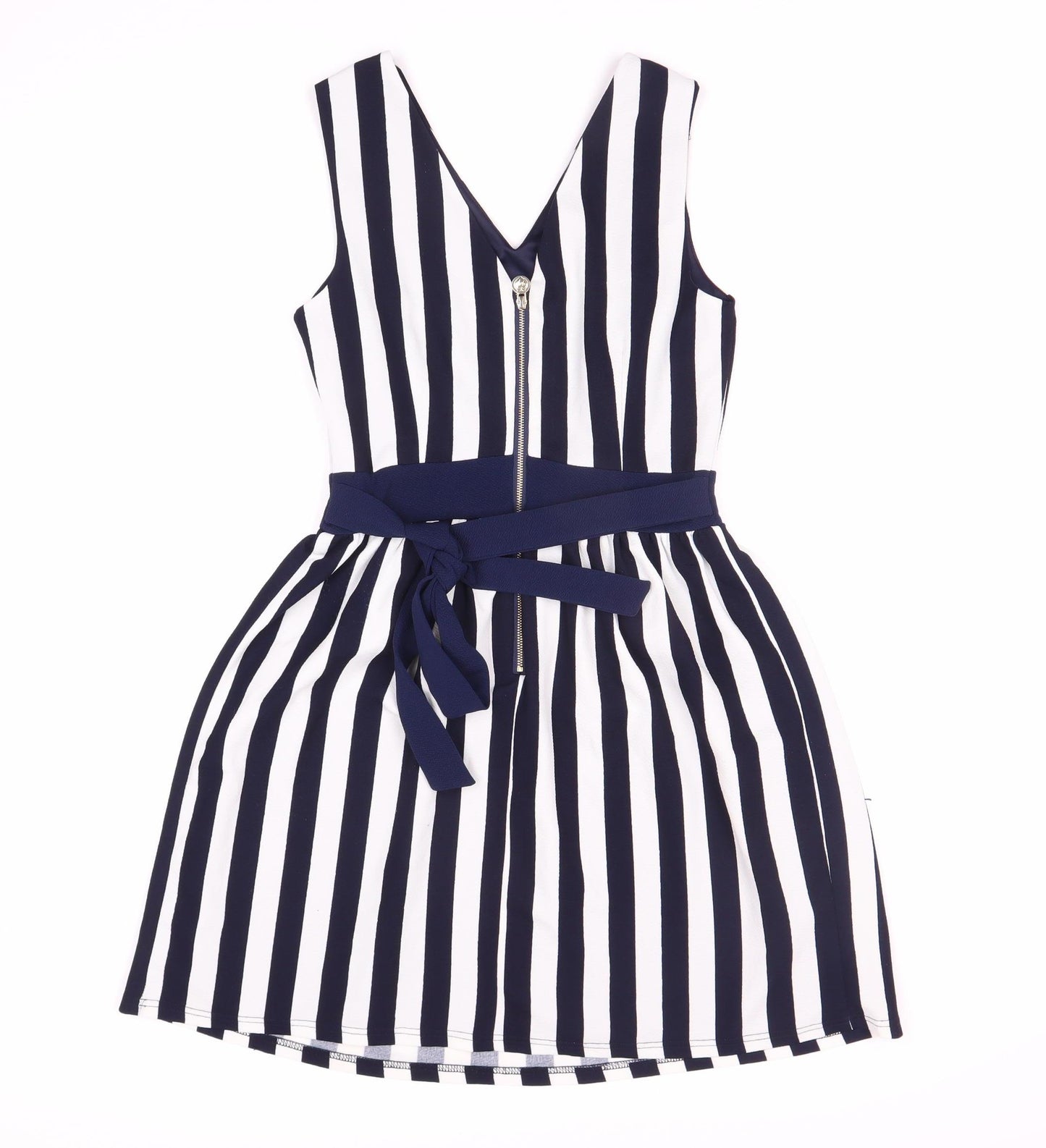 Yumi Women's Blue Striped Fit & Flare Dress Size 8