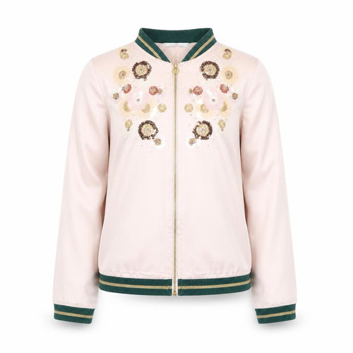 Marks and Spencer Girls Pink Bomber Jacket, Embroidered, Size 12-13Y