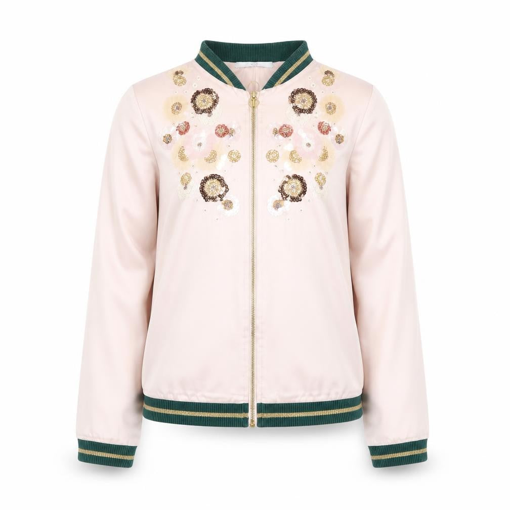 Marks and Spencer Girls Pink Bomber Jacket, Embroidered, Size 12-13Y