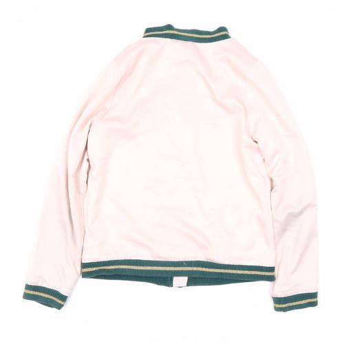 Marks and Spencer Girls Pink Bomber Jacket, Embroidered, Size 12-13Y