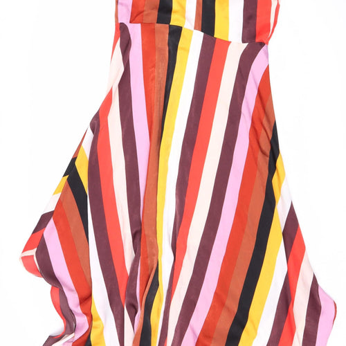 depeche Women's Multicoloured Sleeveless Asymmetric Dress