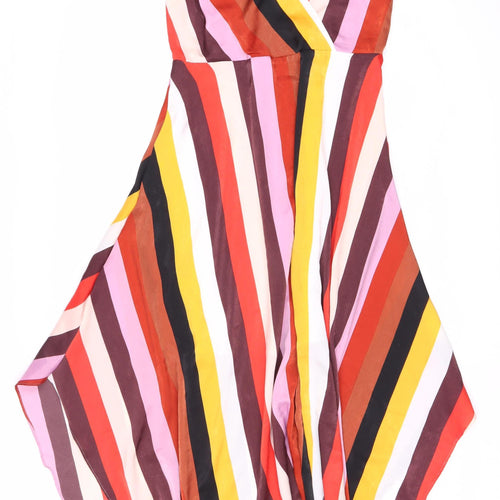 depeche Women's Multicoloured Sleeveless Asymmetric Dress