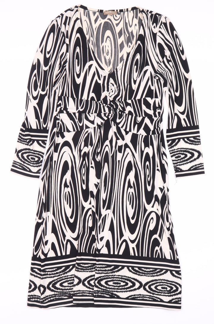M&Co Women's Black Animal Print Dress Size 10