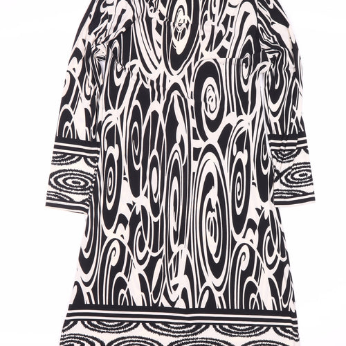 M&Co Women's Black Animal Print Dress Size 10