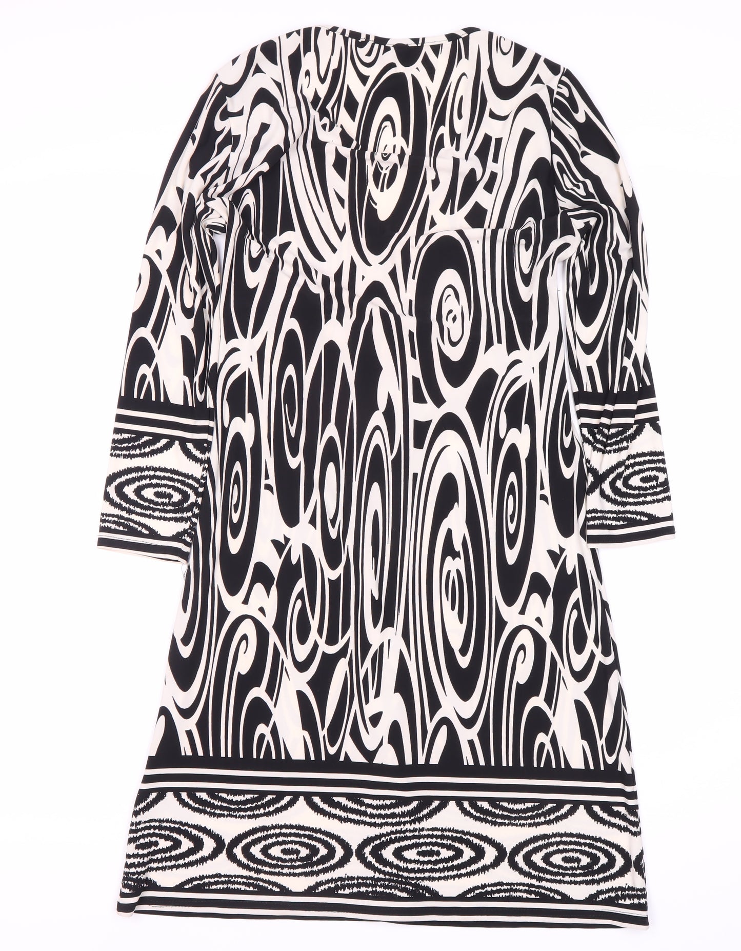 M&Co Women's Black Animal Print Dress Size 10